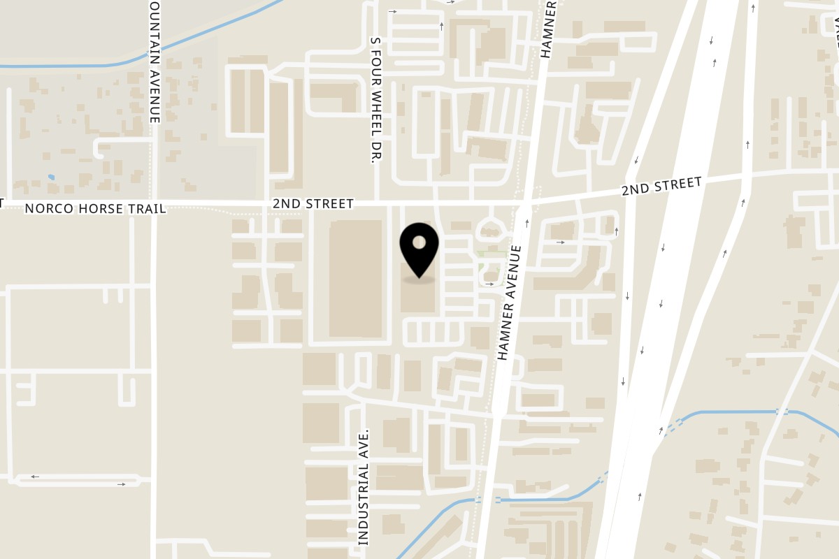 Map showing the location of Dough Bros Norco on 1820 Hamner Ave in Norco